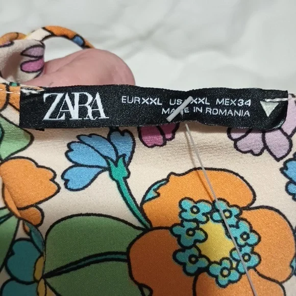 Zara XXL Halter Crop Backless Flower High Neck Top - Picture 5 of 7